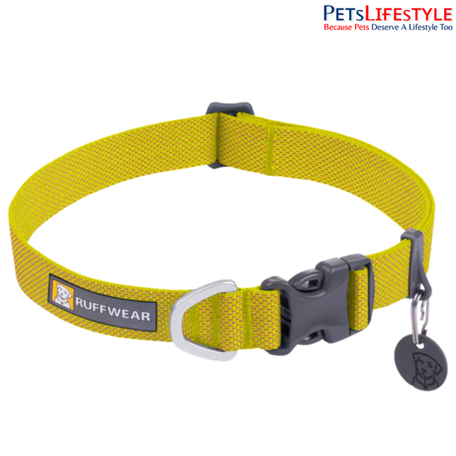 Ruffwear Hi & Light™ Dog Collar Lichen Green | Ultra-Light Reflective Everyday Dog Collar