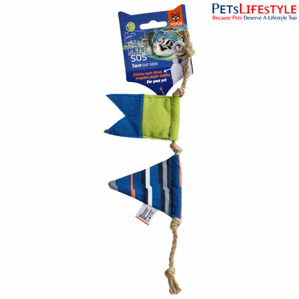 FOFOS S.O.S Flag Cat Teaser Toy – Eco-Friendly Recycled-Bottle Toy with US-Grade Organic Catnip & Natural Jute for Kittens & Cats
