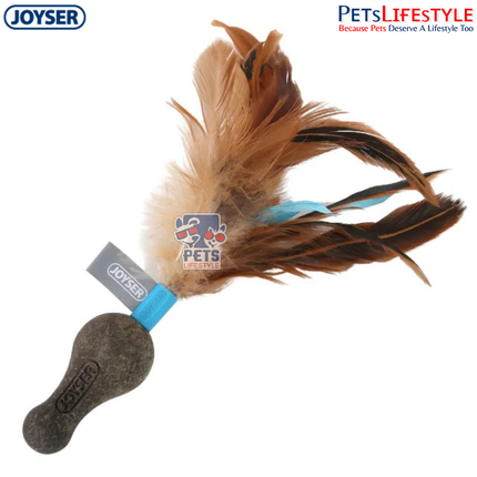 JOYSER Catnip DuoBall with Feather – Blue | Interactive Cat Toy