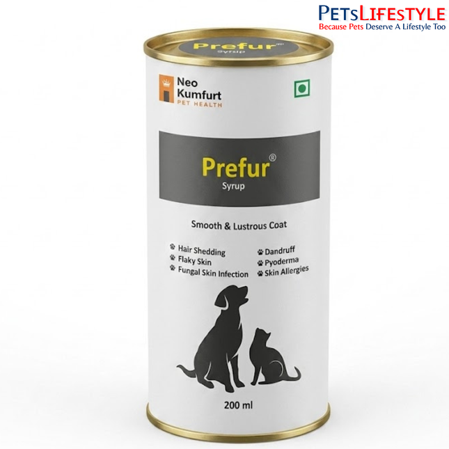 Prefur – Omega Fatty Acids, Vitamins & Minerals Skin and Coat Conditioner for Dogs & Cats