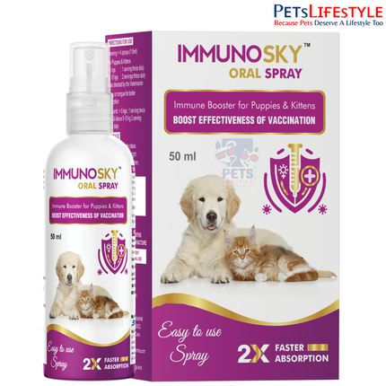 Sky EC ImmunoSky Oral Spray | Immunity Booster & Vaccination Support Spray for Dogs & Cats | 50 ml