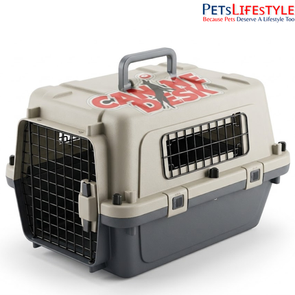 Canine Desk Flight Carrier (19 x 13 x 16 Inches) | IATA Airline Approved Small Dog, Puppy & Kitten Travel Crate