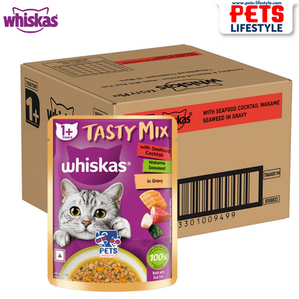 Whiskas Adult (1+ year) Seafood Cocktails Wakem Seaweed Adults Wet Cat Food