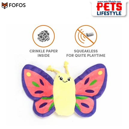 Fofos Butterfly Reversible Crinkle Dog Toy