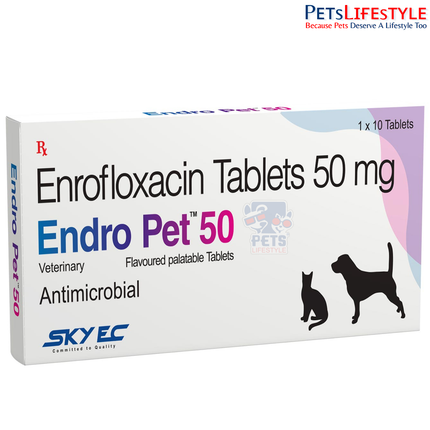 Sky EC Endro Pet Tablets | Enrofloxacin Tablets for Dogs & Cats | Broad-Spectrum Veterinary Antibiotic