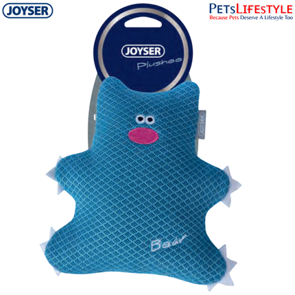 JOYSER Bear Plush Dog Toy with Squeaker – Blue