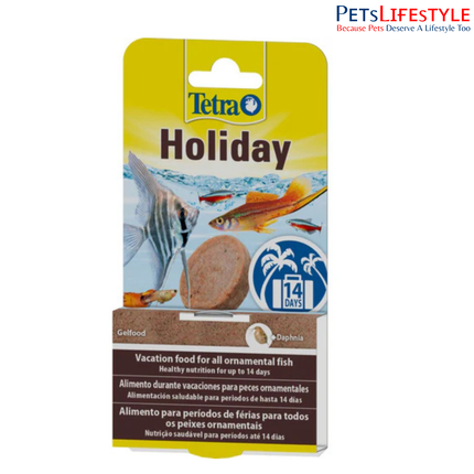 Tetra Holiday Fish Gel Food Block Up to 14 Days Nutrition with Daphnia for Aquarium Fish 30 Gram Pack