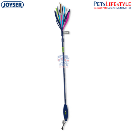 JOYSER Cat Teaser Wand Toy with Paper Ribbons – Blue