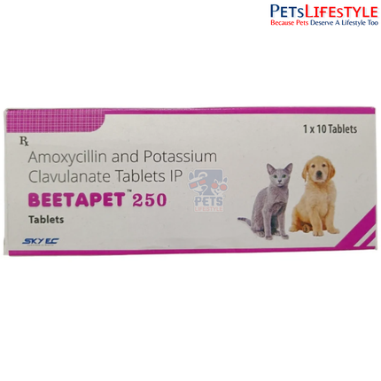 Sky EC Beeta Pet Tablets | Amoxicillin & Clavulanic Acid Tablets for Dogs & Cats | Broad-Spectrum Veterinary Antibiotic