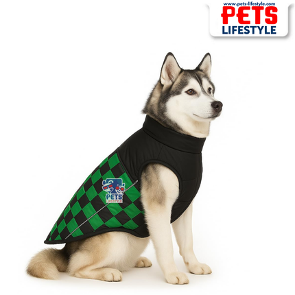 PᴇᴛsLɪғᴇsᴛʏʟᴇ Racing Jacket Dog Winter Coat (Green) – Windproof, Waterproof, Ultra Warm Fleece Lined Pet Jacket