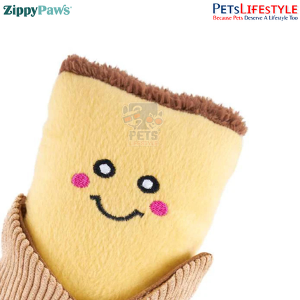 ZippyPaws NomNomz – Tamale Plush Squeaker Dog Toy for the Foodie Pup