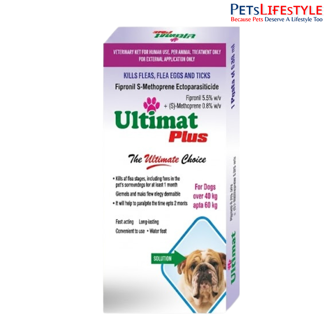 Ultimat Plus Spot-On for Dogs 40 – 60 kg (Fipronil 9.8% + (S)-Methoprene 8.8%) | Advanced Flea & Tick Control