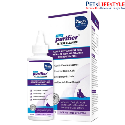 Pooch Purifier Pet Ear Cleanser for Dogs & Cats with Aloe Vera (100 ml)