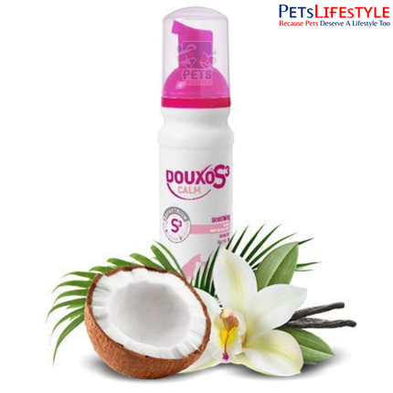 Douxo S3 Calm Leave-On Mousse for Dogs & Cats 150ml | Hypoallergenic Anti-Itch Skin Care Mousse for Sensitive & Allergic Skin