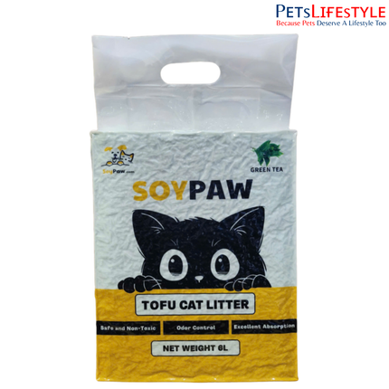 SoyPaw Green Tea Soybean Cat Litter 6L – Natural Clumping Dust-Free Tofu Cat Litter