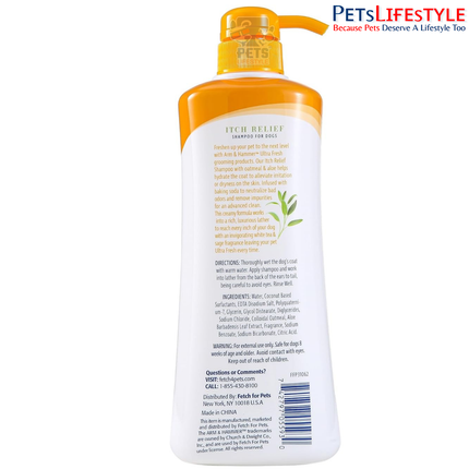 Arm & Hammer Ultra Fresh Itch Relief Shampoo for Dogs White Tea & Sage 710 ml | Anti-Itch & Moisturizing Dog Shampoo