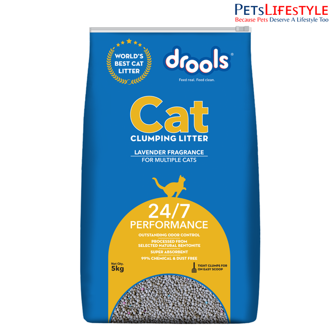 Drools Clumping Lavender Fragrance Cat Litter for Multiple Cats 5 Kg