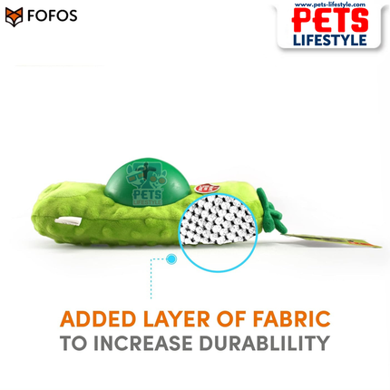 FOFOS Cute Treat Toy – Green Bean – Treat Dispensing Plush Toy for Dogs
