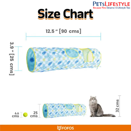 FOFOS Sardine Pop-up Cat Tunnel – Lightweight Foldable Cat Play Tunnel with Crinkle Paper