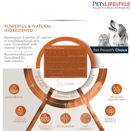 Savavet Dermoscent Essential 6 Spot-On for 10 to 20kg Skin & Coat Care Care for Dogs, Cats & Small Mammals