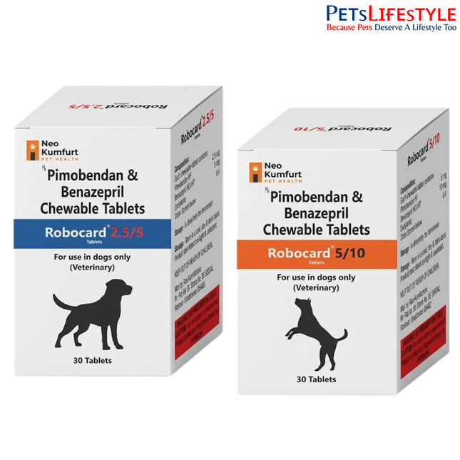 ROBOCARD – Pimobendan & Benazepril Cardiac Support Tablets for Dogs
