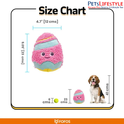 FOFOS Easter Noodle Plush Egg Dog Toy – Squeaky & Crinkle Plush Toy for Small and Medium Dogs