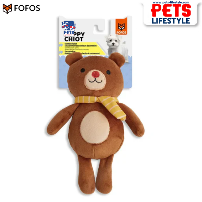 FOFOS Fluffy Puppy Bear Dog Teething Toy