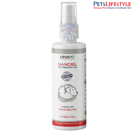 Opus Pet Nanosil | Silver Nanoparticle Wound Management Spray for Dogs & Cats | Post Operative Care | 75 ml