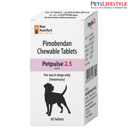 Pet Pulse 2.5 mg – Pimobendan Cardiac Support Tablets for Dogs