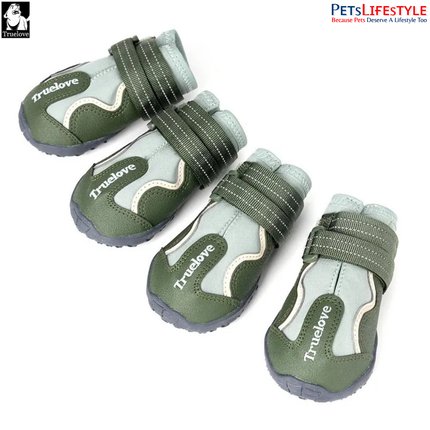 Truelove Pet Boots – Waterproof TPR Sole Dog Shoes ( 4 SHOES ) Outdoor Protection Boots