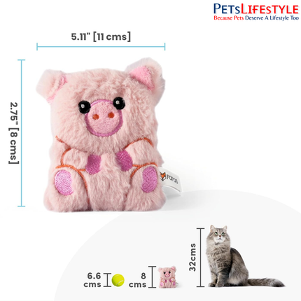FOFOS Floppy Crinkle Pig Cat Toy – Plush Catnip & Crinkle Toy for Cats & Kittens