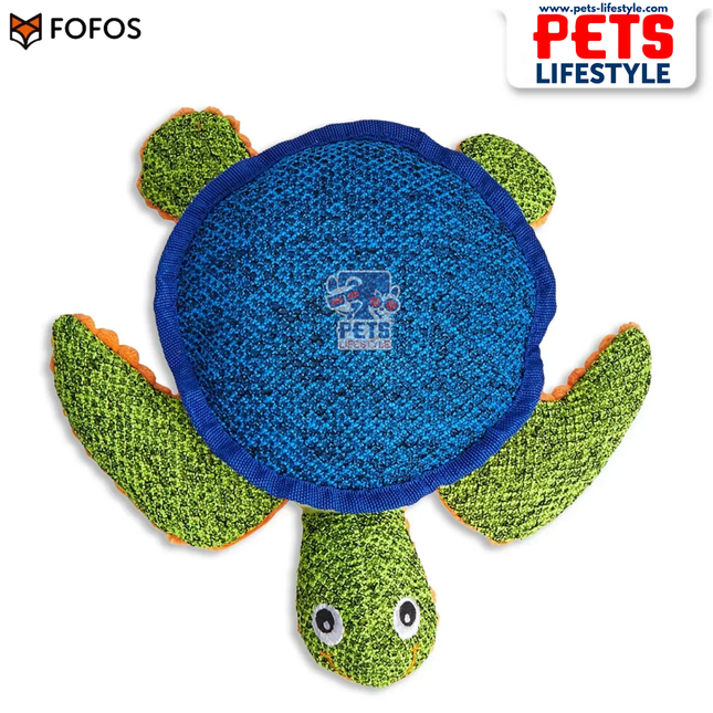The FOFOS Summer Plush Sea Turtle Dog Toy | Multi-Fabric Squeaky Toy
