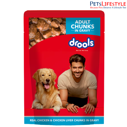 Drools Adult Wet Dog Food Real Chicken & Liver Chunks (6 x 150g)