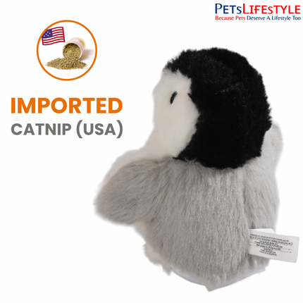 FOFOS Swinging Penguin Automatic Cat Toy – White, Interactive Flapping Toy with Bird Sounds, Catnip & Type-C Charging