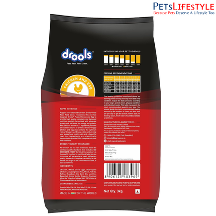 Drools Daily Nutrition Chicken and Egg Puppy Dog Dry Food