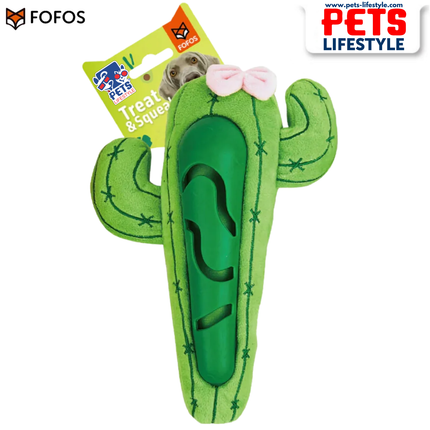 FOFOS Cute Treat Toy Cactus – Treat Dispensing Plush Toy for Dogs