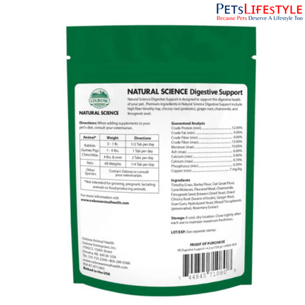 OXBOW Natural Science Digestive Support 120 gm Supplement for Rabbits, Guinea Pigs & Small Pets