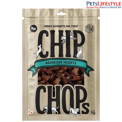 Chip Chops Barbeque Hearts Dog Treats 70gm