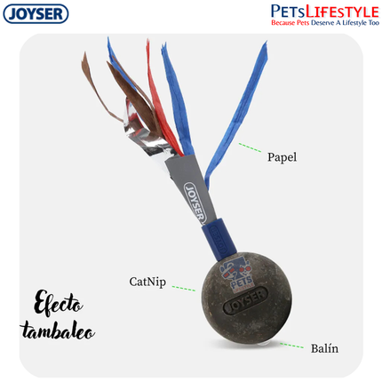 JOYSER Catnip Ball with Ribbons – Blue/Pink | Interactive Cat Toy