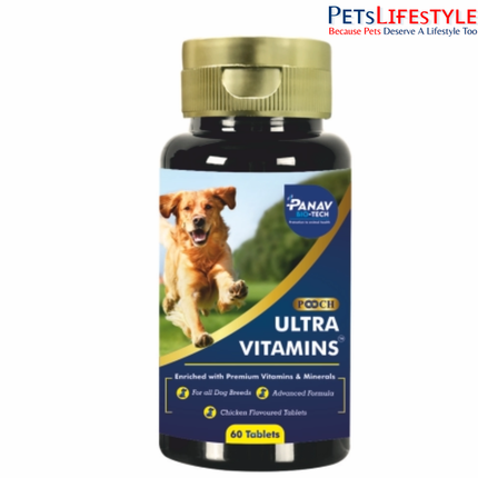 Pooch Ultra Vitamins Multivitamin Tablets for Dogs Immunity, Growth & Vitality Support
