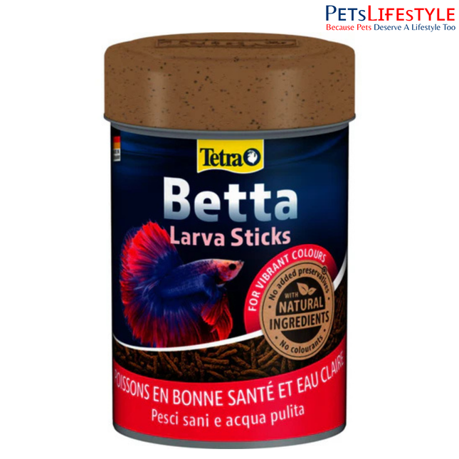 Tetra Betta Larva Sticks Floating Worm-Shaped Food for Betta Fish & Anabantids Colour, Digestion & Growth 28g / 85ml