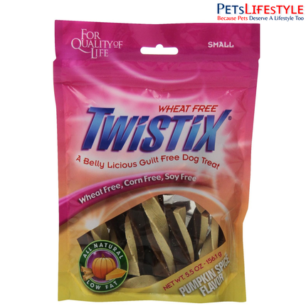 Twistix Dental Chews for Dogs – Pumpkin Spice Flavour Dental Treat Sticks 181g Small and Large