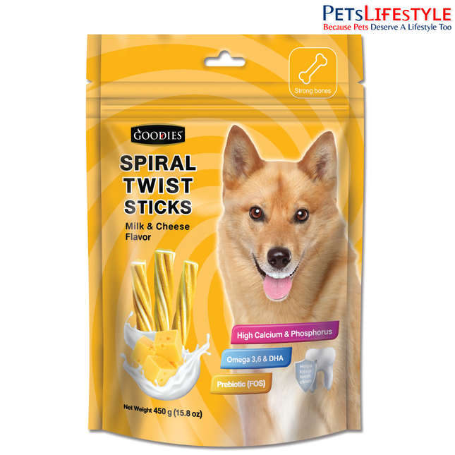 Goodies Spiral Twist Sticks Milk & Cheese Flavour- 450 g