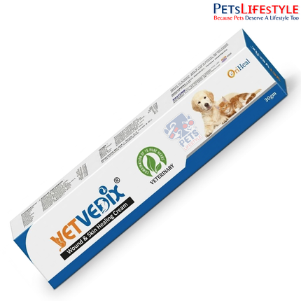 Oriheal Vet Vedix Wound & Skin Healing Cream 30 gm for Dogs & Cats | Herbal Wound Care