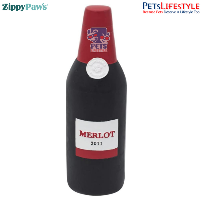 ZippyPaws Latex Happy Hour Crusherz – Whiskey  Crunchy Refillable Squeaky Bottle Dog Toy