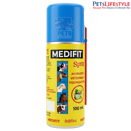 MEDIFIT Herbal Vet Spray – Veterinary Herbal Wound Care & Joint Support Spray | For Minor Wounds, Skin Irritation, Insect Bites & Joint Comfort | 100 ml