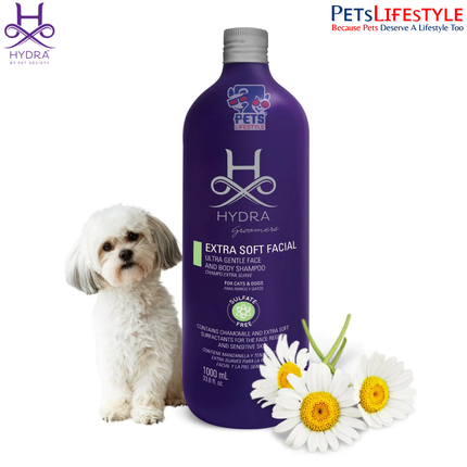Hydra Extra Soft Professional Facial Pet Shampoo, Sulfate-Free and Hydroallergenic, 1000ml