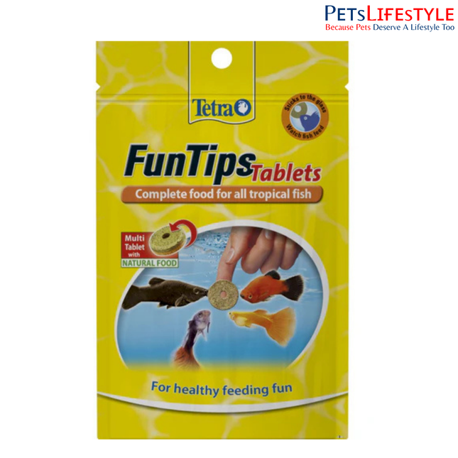 Tetra FunTips Fish Food Biologically Balanced Adhesive Tablets for Healthy Feeding Fun & Colour Enhancement