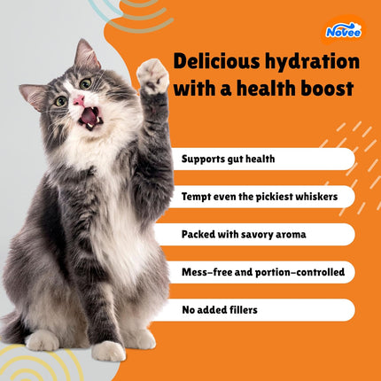 Novee Kitty Soups Tuna Lickable Snack for Cats – Creamy Tuna Cat Treat & Hydrating Soup | High Protein Wet Cat Food Topper | 5 Tubes (175g)