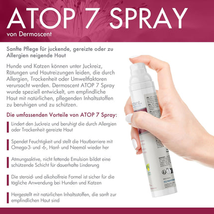 Dermoscent ATOP 7 Spray Steroid-Free Anti-Itch Spray for Dogs & Cats – 75ml